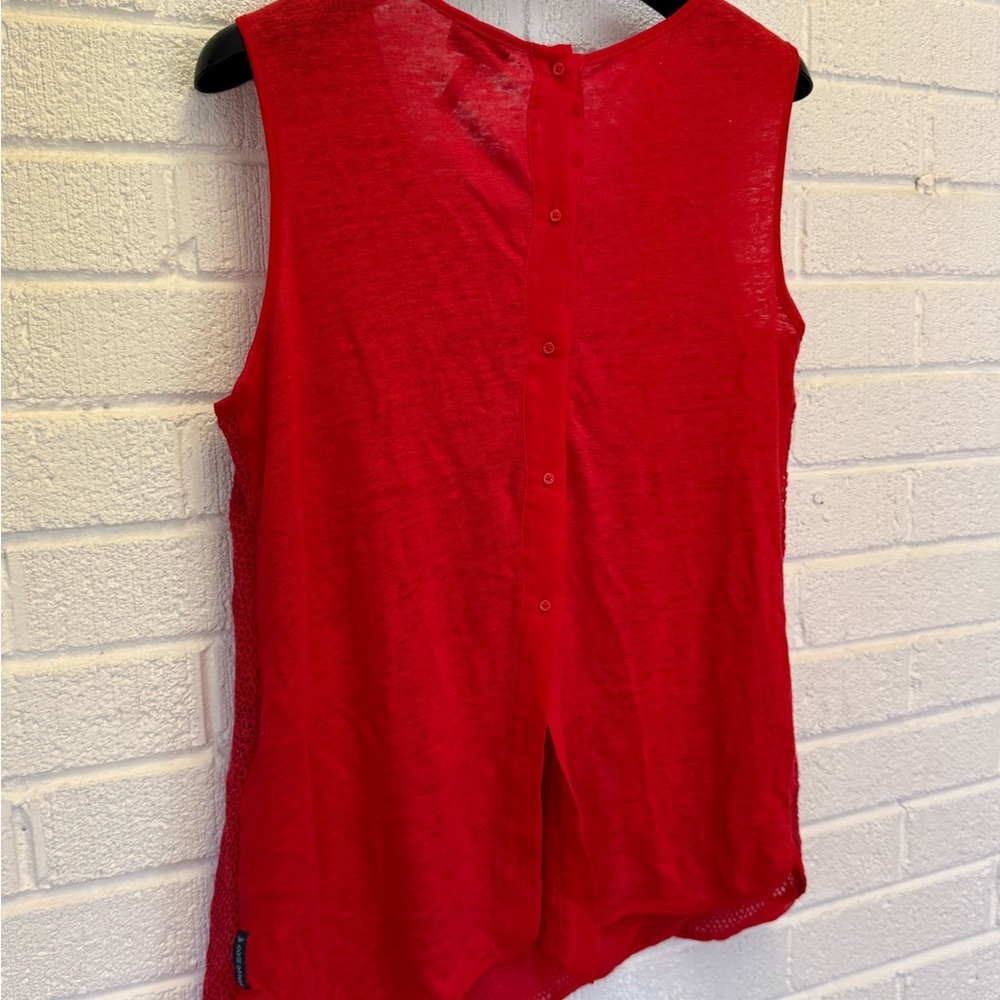 Armani Jeans Red Ribbed Tank Top with Black Trim - Picture 9 of 14